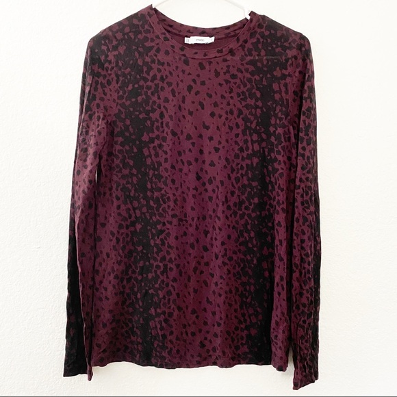 Vince Tops Vince Wysteria Leopard Print Long Sleeve Knit Top Poshmark